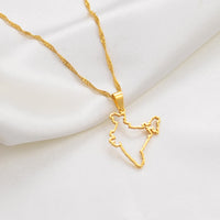 Anniyo 2.7CM Contour Design India Map Pendant Necklaces Silver Color/Gold Color Ethnic Jewelry #148421