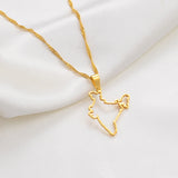 Anniyo 2.7CM Contour Design India Map Pendant Necklaces Silver Color/Gold Color Ethnic Jewelry #148421