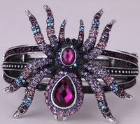 Spider bangle bracelet halloween bling jewelry gifts for women antique gold silver color wholesale dropshipping A04