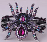 Spider bangle bracelet halloween bling jewelry gifts for women antique gold silver color wholesale dropshipping A04