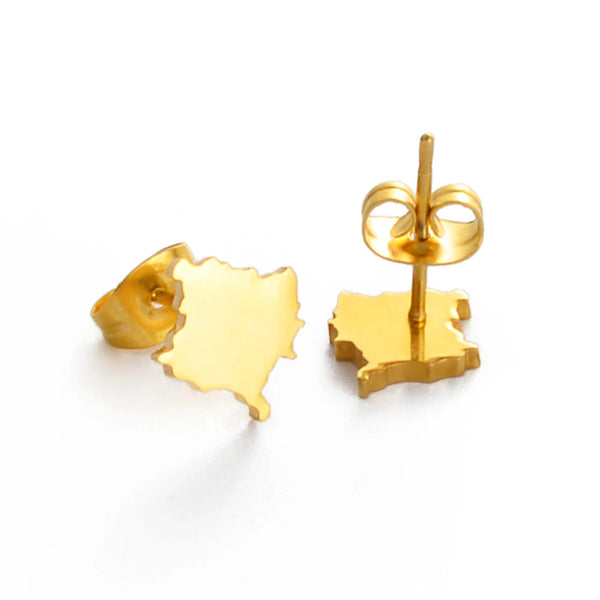 Anniyo 1.1CM Kosovo Stud Earrings For Women Girls Gold Color Jewelry Kosoves Earrings Jewellery #200021