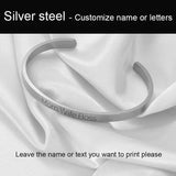 Anniyo Personalized Name Cuff Bracelets Cuff Bangles Women Girls Jewelry Customize Print Letter #112021