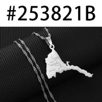 Anniyo Eritrea Map With City Name Pendant Necklaces Women Girls Silver Color/Gold Color Jewelry African Map of Eritrean @253821