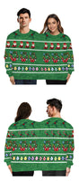 Double Christmas Sweater holiday spoof 3D digital printing couples two-piece Ugly Christmas Sweater Siamese Crew Autumn Winter