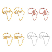 Anniyo African Symbol Earrings Gold Color Stainless Steel Adinkra Nyame Earrings Stud Ethnic large Jewelry Love  #131121