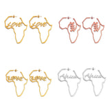 Anniyo African Symbol Earrings Gold Color Stainless Steel Adinkra Nyame Earrings Stud Ethnic large Jewelry Love  #131121