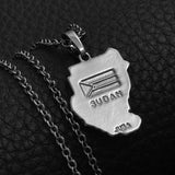 Anniyo Original Old Sudan Map Pendant Necklaces Gun Black Sudan Map Juba Jewelry African @@115806