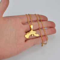 Anniyo Bonaire and Little Bonaire Map Pendant Necklaces Antilles Jewelry #243221