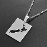 Anniyoc New Zealand Map Pendant Necklaces Gold Color/Silver Color NZ Maps Jewelry #021121