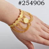 Anniyo Arab Coin Bracelets Gold Color Banglet Africa The Middle East Popular Jewelry Dubai Cuff Bracelet for Women Girls #254806