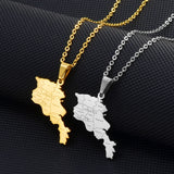 Anniyo Armenia Map and With Gegharkunik Pendant Necklaces Armenians Maps Jewelry Gold Color Silver Color #267521