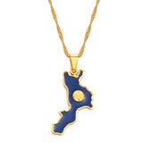 Anniyo Calabria Italy Map Charm Pendant Necklaces Italian Jewelry for Women Girls  #175421