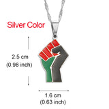 Anniyo African Fist Symbol Pendant Necklaces Stainless Steel Jewelry for Women Girls Africa Cultural Chain @231521