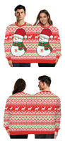 Double Christmas Sweater holiday spoof 3D digital printing couples two-piece Ugly Christmas Sweater Siamese Crew Autumn Winter