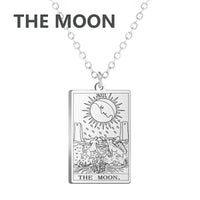 Dawapara Tarot Cards Necklace Women Stainless Steel Necklace Wealth Amulet Classic Tarot Major Arcana Divination Charm Jewelry