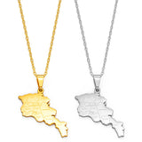 Anniyo Armenia Map and With Gegharkunik Pendant Necklaces Armenians Maps Jewelry Gold Color Silver Color #267521