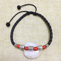 Simple Adjustable Handmade Leaf Anklets Woven Adjustable Rope Lucky Foot Bracelet For Women Men Jewelry