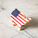 USA National Flag Metal Lapel Pin American Sandblasted Backside Accessories map brooch suit badge Patriotic personality decor