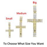Iced Out Jesus Cross Pendant Necklace For Men Women Gold Color Bling 5A Geometric Zircon Religion Fashion Hip Hop Jewelry