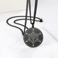 Dawapara Abracadabra Pendant Abraxas Cabalistic Magic Occult Esoteric Amulet Necklace Supernatural Stainless Steel Jewelry