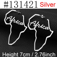Anniyo African Symbol Earrings Gold Color Stainless Steel Adinkra Nyame Earrings Stud Ethnic large Jewelry Love  #131121