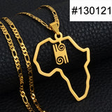 Anniyo African Map Cultural Symbol Pendant Necklaces Women Men Adinkra Gye Nyame Ethnic Jewelry Congo Ghana Nigeria @129721