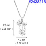 Anniyo 2.5cm Mayotte Pendant Necklaces for Women Girls Mamoudzou Mahore Jewelry @243821
