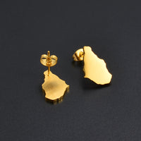 Anniyo 1.7CM Map of Montserrat Stud Earrings Stainless Steel Montserrat Maps Jewelry  #266321
