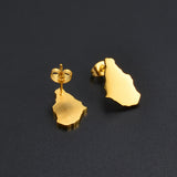 Anniyo 1.7CM Map of Montserrat Stud Earrings Stainless Steel Montserrat Maps Jewelry  #266321