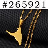 Anniyo Comoros Anjouan Island Map Pendant Necklaces Silver Color/Gold-Plated Ndzouani Jewelry #265921