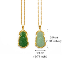 Anniyo Green Guanyin Pendant Necklace Chinese Style Buddhist Ornament Maitreya Buddha Amulet Hinduism #003136