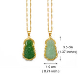 Anniyo Green Guanyin Pendant Necklace Chinese Style Buddhist Ornament Maitreya Buddha Amulet Hinduism #003136