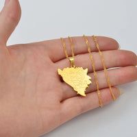 Anniyo Bosnia and Herzegovina Map With City Name Pendant Necklaces Bosna Hercegovina Jewelry #258021