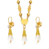 Anniyo Hawaiian Jewelry sets Pendant Necklaces Flower Earrings Colored Crystal Bead Ball Chains Guam Micronesia Chuuk #258006