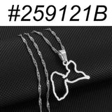 Anniyo Map of Guadeloupe Pendants Necklaces for Women Jewelry France Guadeloupe Map Heart and Contour Design @259121