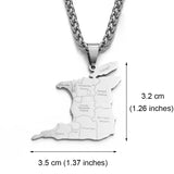 Anniyo (3.5cm Big) Trinidad and Tobago Map City Name Pendant Necklaces Women Men Stainless Steel Ethnic Jewelry #119421B