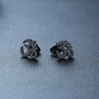 OM SYMBOL AUM STUD EARRING STAINLESS STEEL YOGA AND MEDITATION UNISEX JEWELRY GIFTS FOR YOGA LOVERS