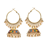 Pendientes Gypsy Ethnic Round Bells Indian Jewelry Earrings Vintage Tribe Jhumka Earrings Kolczyki Wedding Jewelry