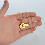 Anniyo Africa Map Berbers Pendant Necklaces African Berber Jewelry for Amazigh Women Men @252021