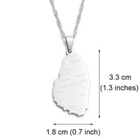 Anniyo ST. Vincent Map With City Name Pendant Thin Chain Necklaces Gold Color Saint Vincent Maps Jewelry #121321