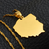 Anniyo 2.6CM Polska Map Pendant Necklaces for Women Jewelry Maps of Poland Chain  #021221