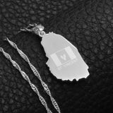Anniyo Gold Color ST. Vincent Map Pendant and Thin Chain Necklaces Saint Vincent Maps Jewelry #020721