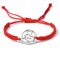 Charm OM Symbol Handmade Braided Rope String Adjustable Red Black Bracelets Women Men Lucky Fashion Jewelry Friend Gift Prayer