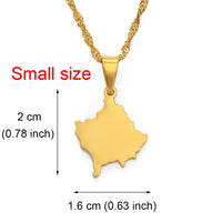 Anniyo 2CM Small Size Kosovo Pendant Necklaces For Women Girls Silver Color/Gold Color Jewelry Kosoves Charms Jewellery #146721