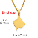 Anniyo 2CM Small Size Kosovo Pendant Necklaces For Women Girls Silver Color/Gold Color Jewelry Kosoves Charms Jewellery #146721