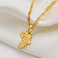 Anniyo (1.3CM) Mini Africa Map Pendant and Necklace for Women Girls Gold Color Jewelry Small Map African Wholesale #048604