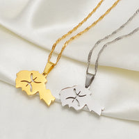 Anniyo Africa Map Berbers Pendant Necklaces African Berber Jewelry for Amazigh Women Men @252021