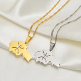 Anniyo Africa Map Berbers Pendant Necklaces African Berber Jewelry for Amazigh Women Men @252021