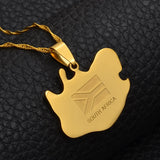 Anniyo  3.3cm South Africa Map Necklaces Jewelry Gold Color Africa Countries Maps South Africans #001921