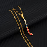 Anniyo Chile Map Flag Pendant Necklaces Gold Color Silver Color Charm Republic of Chile Jewelry Chilean  #244221